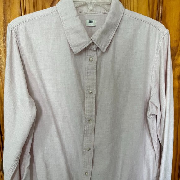 Uniqlo Tops - UNIQLO Pink Flannel Shirt